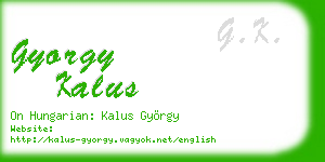gyorgy kalus business card